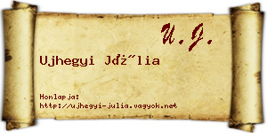 Ujhegyi Júlia névjegykártya